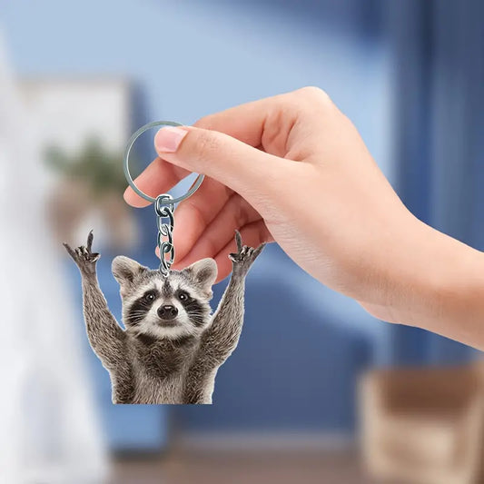 Rockin' Raccoon Keychain