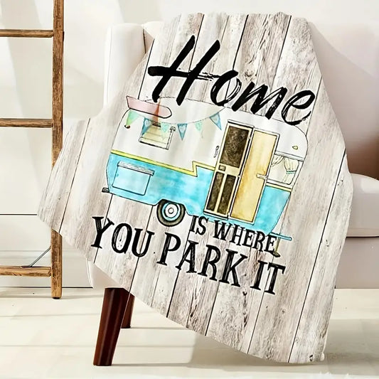 Home is Where You Park It Fleece Blanket