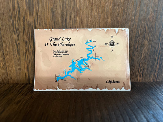 Grand Lake O' the Cherokees Map Sticker