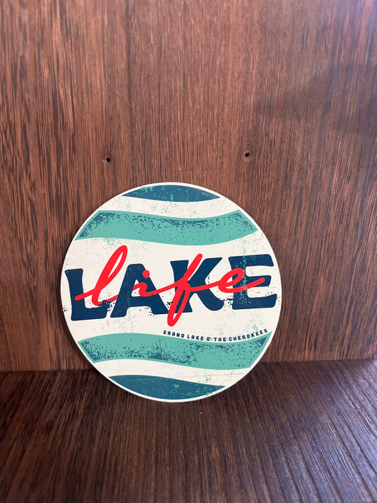 Lake Life Circle Grand Lake O' the Cherokees Sticker