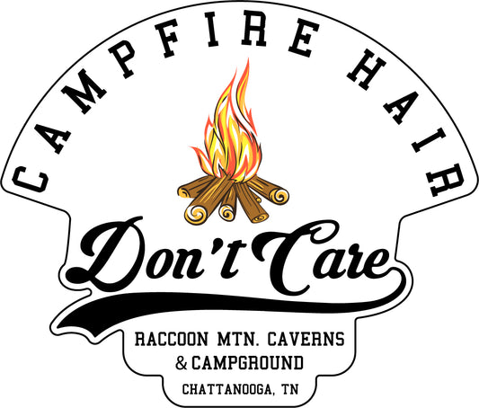 Campfire Hair Don't Care Raccoon Mountain Sticker