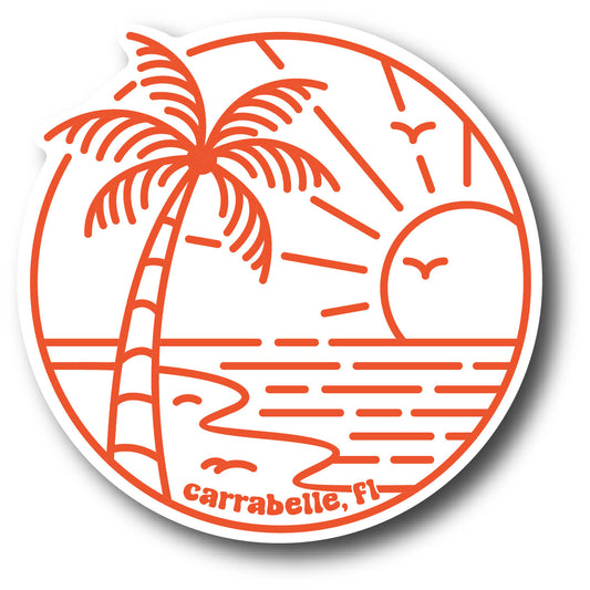 Circle Sunset Scene Carrabelle, FL Sticker