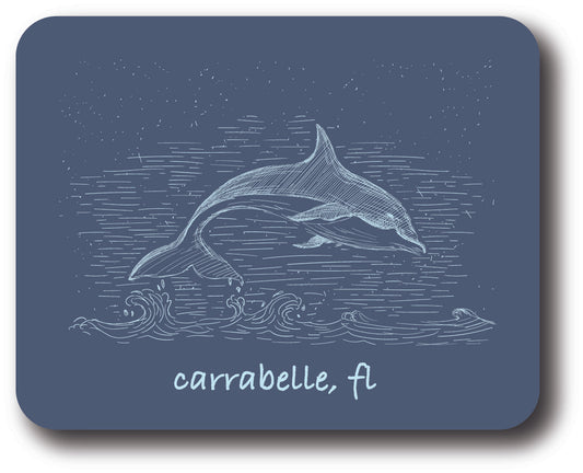 Hand Drawn Dolphin Carrabelle, FL Sticker