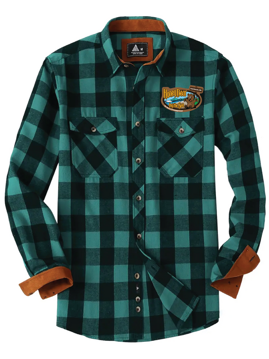 Flannel with Honey Bear By the Sea Logo Patch