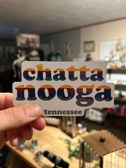 Chattanooga Retro Sunset Magnet