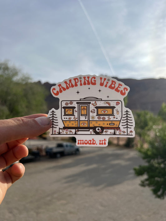 Camping Vibes Moab, Utah Sticker