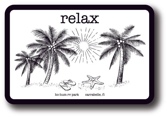 Relax Beach Scene Ho-Hum Carrabelle, FL Sticker