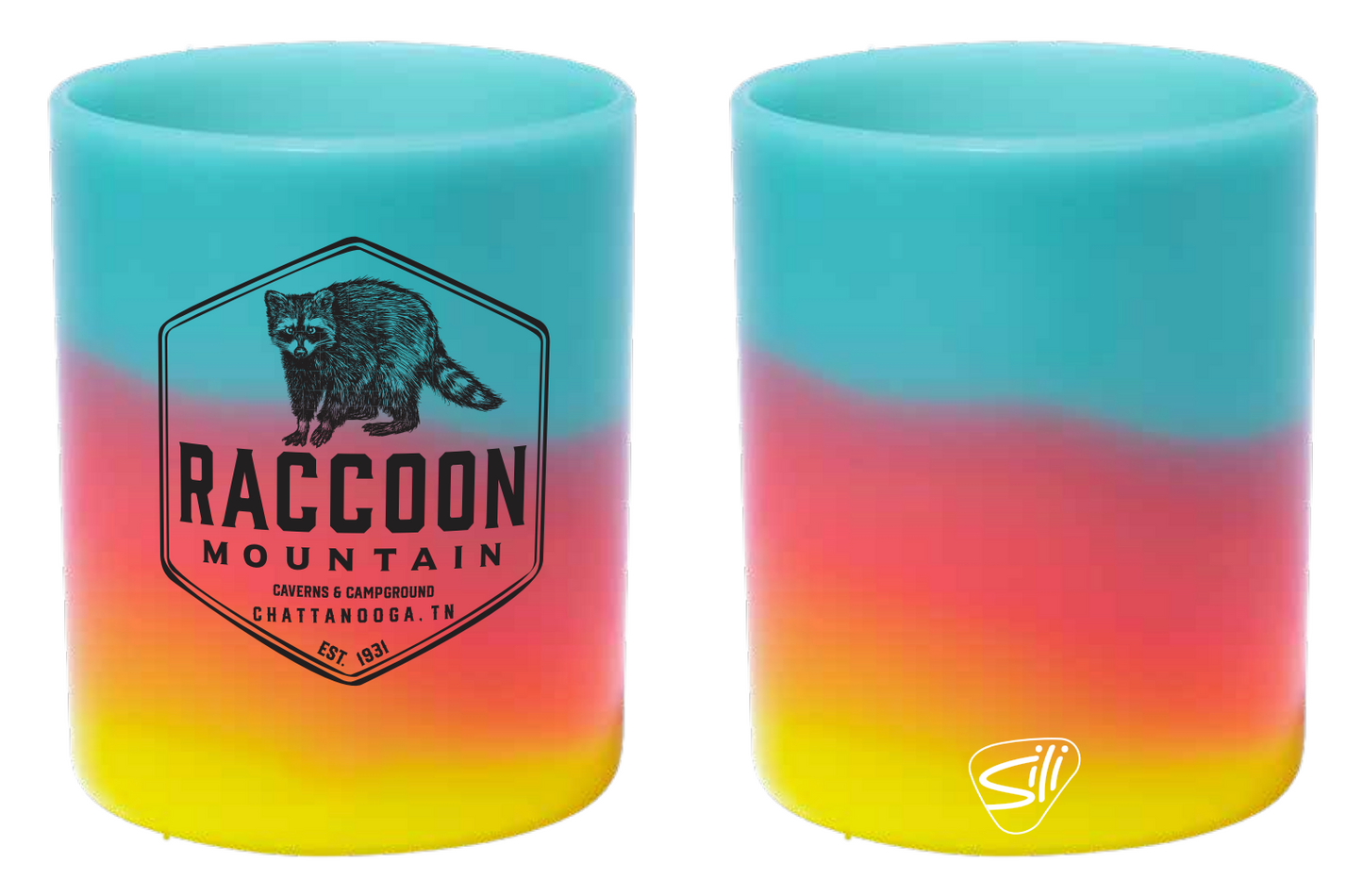 Raccoon Mountain Logo Silipint Rocks Glass (12 oz)