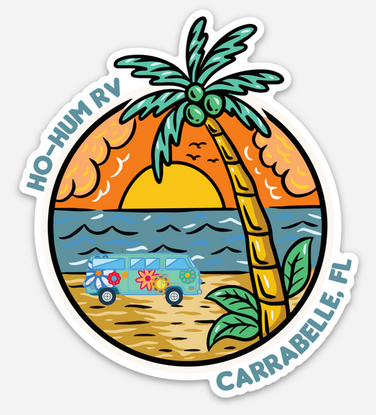 Volkswagen Bus Beach Scene Ho-Hum Carrabelle, FL Magnet