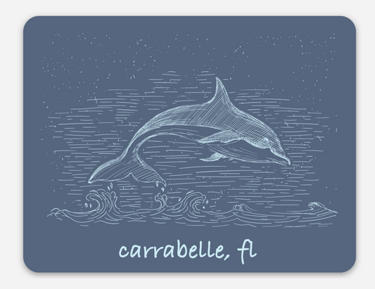 Hand Drawn Dolphin Carrabelle, FL Magnet