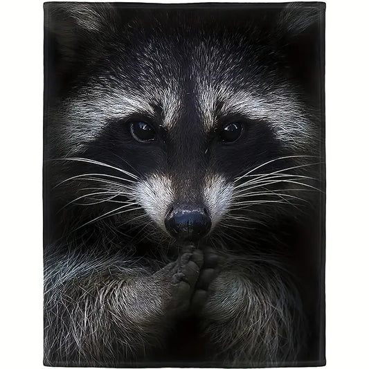 Raccoon Fleece Throw Blanket