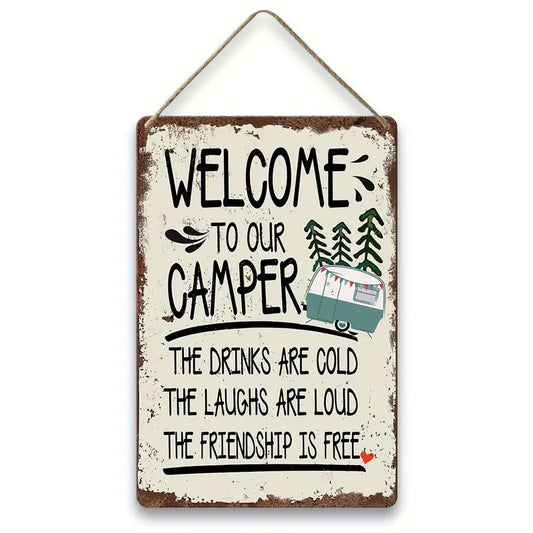 Welcome to Our Camper Wooden Sign w/ Twine