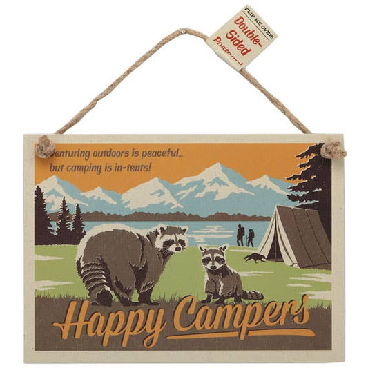 Happy Campers Raccoons Hanging Wall Decor