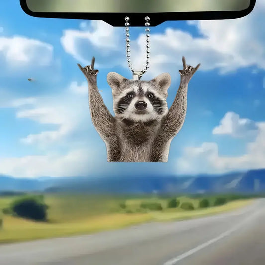 Rockin' Raccoon Hanging Ornament