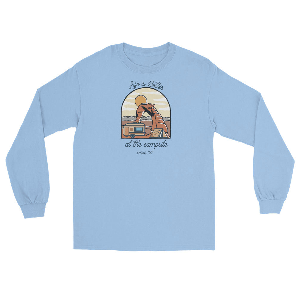 Life is Better at the Campsite Moab, UT Unisex Long Sleeve Shirt