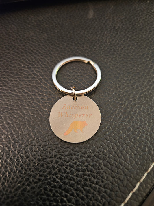 Raccoon Whisperer Keychain