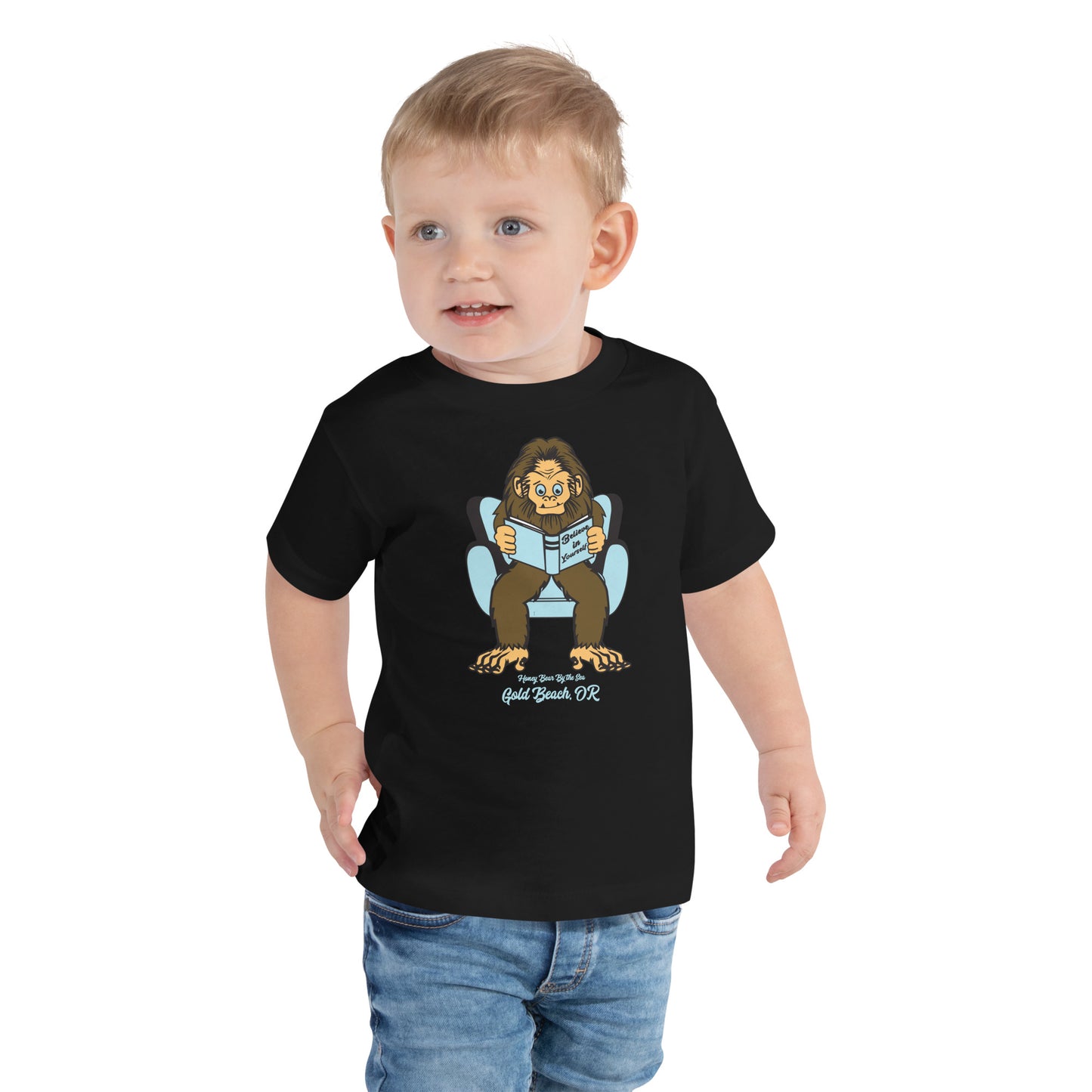 Believe in Yourself Sasquatch Honey Bear By the Sea Toddler Short Sleeve Tee