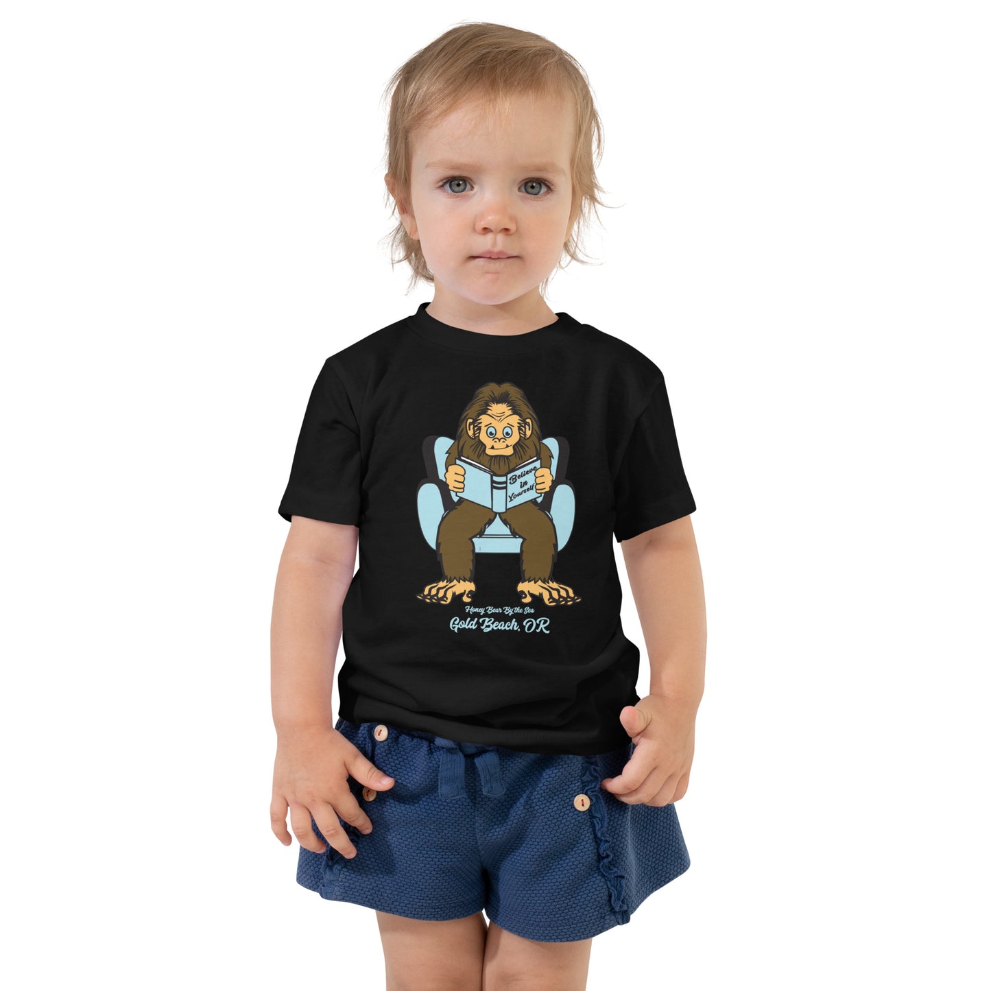 Believe in Yourself Sasquatch Honey Bear By the Sea Toddler Short Sleeve Tee