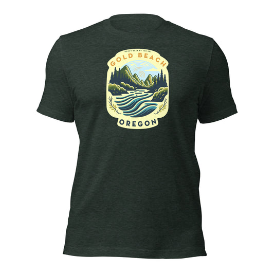 Honey Bear By the Sea Gold Beach, OR River Scene Unisex T-Shirt