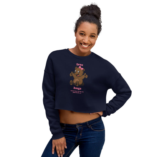 Free Hugs Honey Bear By the Sea Gold Beach, OR Crop Sweatshirt