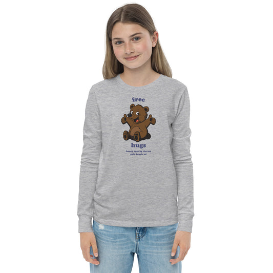 Free Bear Hugs Honey Bear By the Sea Youth Long Sleeve Tee