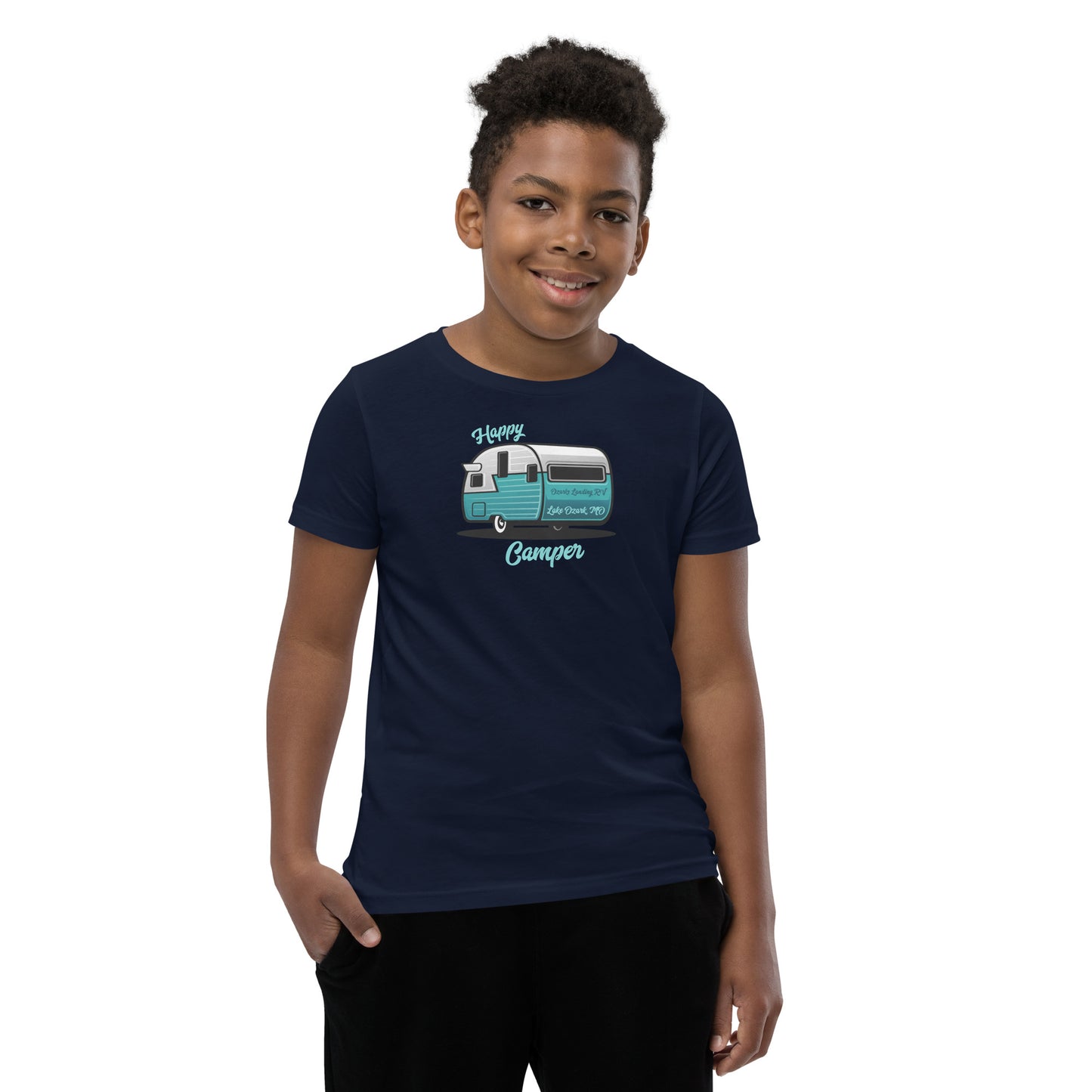 Happy Camper Ozarks Landing Lake Ozark, MO Youth T-Shirt