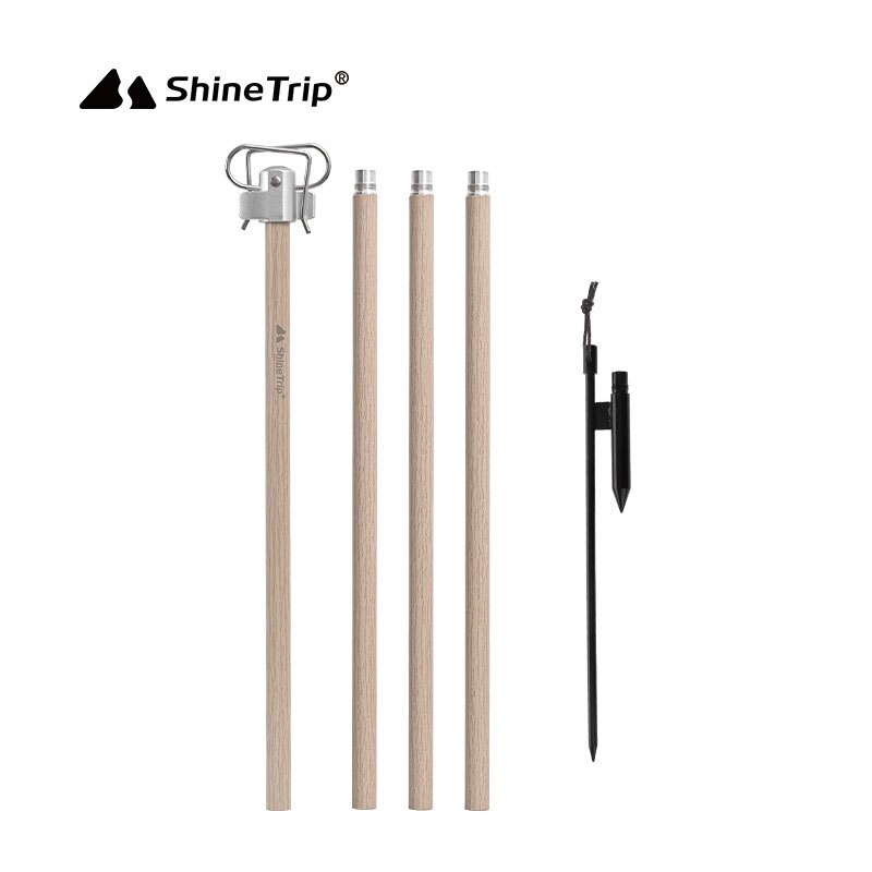 Shine Trip Multifunction Outdoor Camp Folding Lamp Pole Set Portable Aluminum Alloy Fishing Hanging Light Fixing Stand Holder