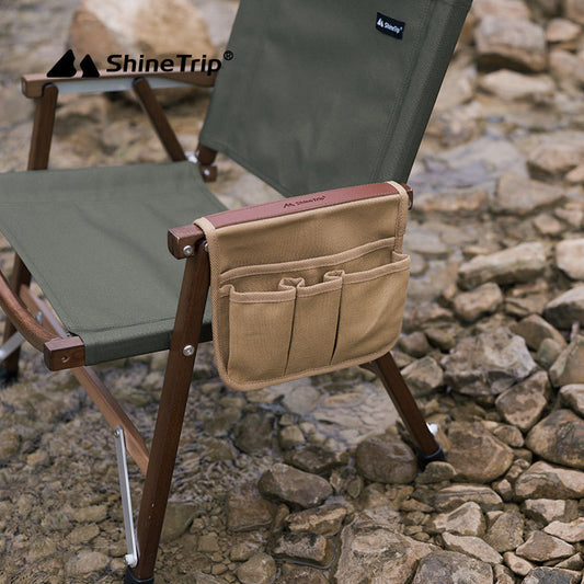 Shine Trip Portable Outdoor Camping Chair Armrest Storage Bag Folding Chair Multifunctional Side Pocket Hanging Bag